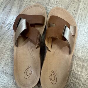 OluKai Brown and Tan Sandals